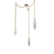 Hammerton SNB0050-03-GB-CS-CH2-L1 - Rock Crystal Multi Light Pendant Multi Port Canopy Gilded Brass