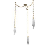 Hammerton SNB0050-03-GB-CS-CH3-L1 - Rock Crystal Multi Light Pendant Multi Port Canopy Gilded Brass