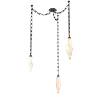 Hammerton SNB0050-03-MB-CA-CH3-L1 - Rock Crystal Multi Light Pendant Multi Port Canopy Matte Black