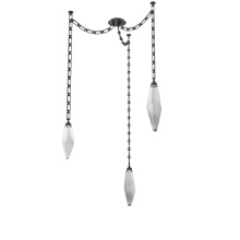 Hammerton SNB0050-03-MB-CS-CH3-L1 - Rock Crystal Multi Light Pendant Multi Port Canopy Matte Black