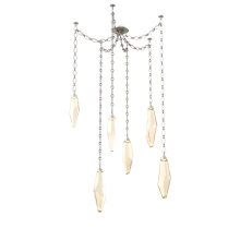 Hammerton SNB0050-06-BS-CA-CH1-L1 - Rock Crystal Multi Light Pendant Multi Port Canopy Beige Silver