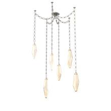 Hammerton SNB0050-06-BS-CA-CH2-L3 - Rock Crystal Multi Light Pendant Multi Port Canopy Beige Silver
