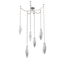 Hammerton SNB0050-06-BS-CS-CH1-L1 - Rock Crystal Multi Light Pendant Multi Port Canopy Beige Silver