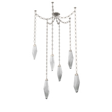 Hammerton SNB0050-06-BS-CS-CH2-L1 - Rock Crystal Multi Light Pendant Multi Port Canopy Beige Silver