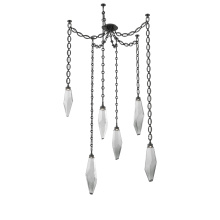 Hammerton SNB0050-06-MB-CS-CH2-L1 - Rock Crystal Multi Light Pendant Multi Port Canopy Matte Black