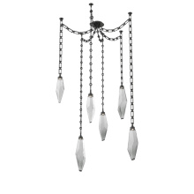 Hammerton SNB0050-06-MB-CS-CH3-L1 - Rock Crystal Multi Light Pendant Multi Port Canopy Matte Black