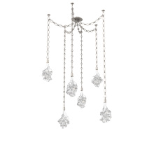 Hammerton SNB0059-06-BS-BC-CH1-L1 - Blossom Multi Light Pendant Multi Port Canopy Beige Silver