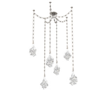 Hammerton SNB0059-06-BS-BC-CH3-L3 - Blossom Multi Light Pendant Multi Port Canopy Beige Silver