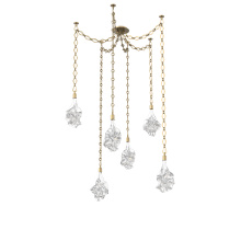 Hammerton SNB0059-06-GB-BC-CH1-L1 - Blossom Multi Light Pendant Multi Port Canopy Gilded Brass