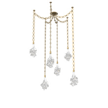 Hammerton SNB0059-06-GB-BC-CH2-L1 - Blossom Multi Light Pendant Multi Port Canopy Gilded Brass