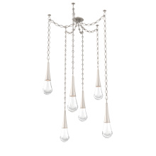 Hammerton SNB0078-06-BS-C-CH1-L1 - Raindrop Multi Light Pendant Beige Silver