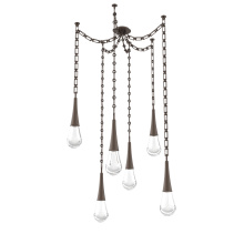 Hammerton SNB0078-06-FB-C-CH3-L1 - Raindrop Multi Light Pendant Flat Bronze