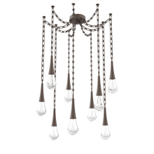 Hammerton SNB0078-09-FB-C-CH3-L1 - Raindrop Multi Light Pendant Flat Bronze