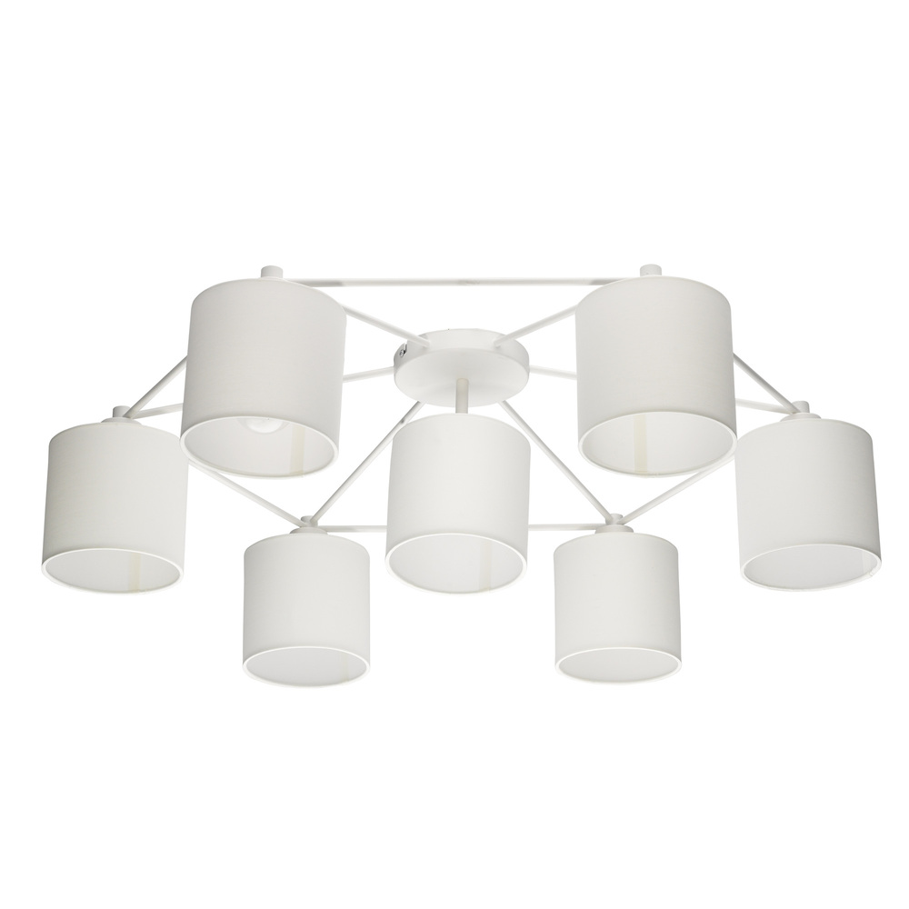 7 LT Ceiling Light w/ a White Finish & White Shades