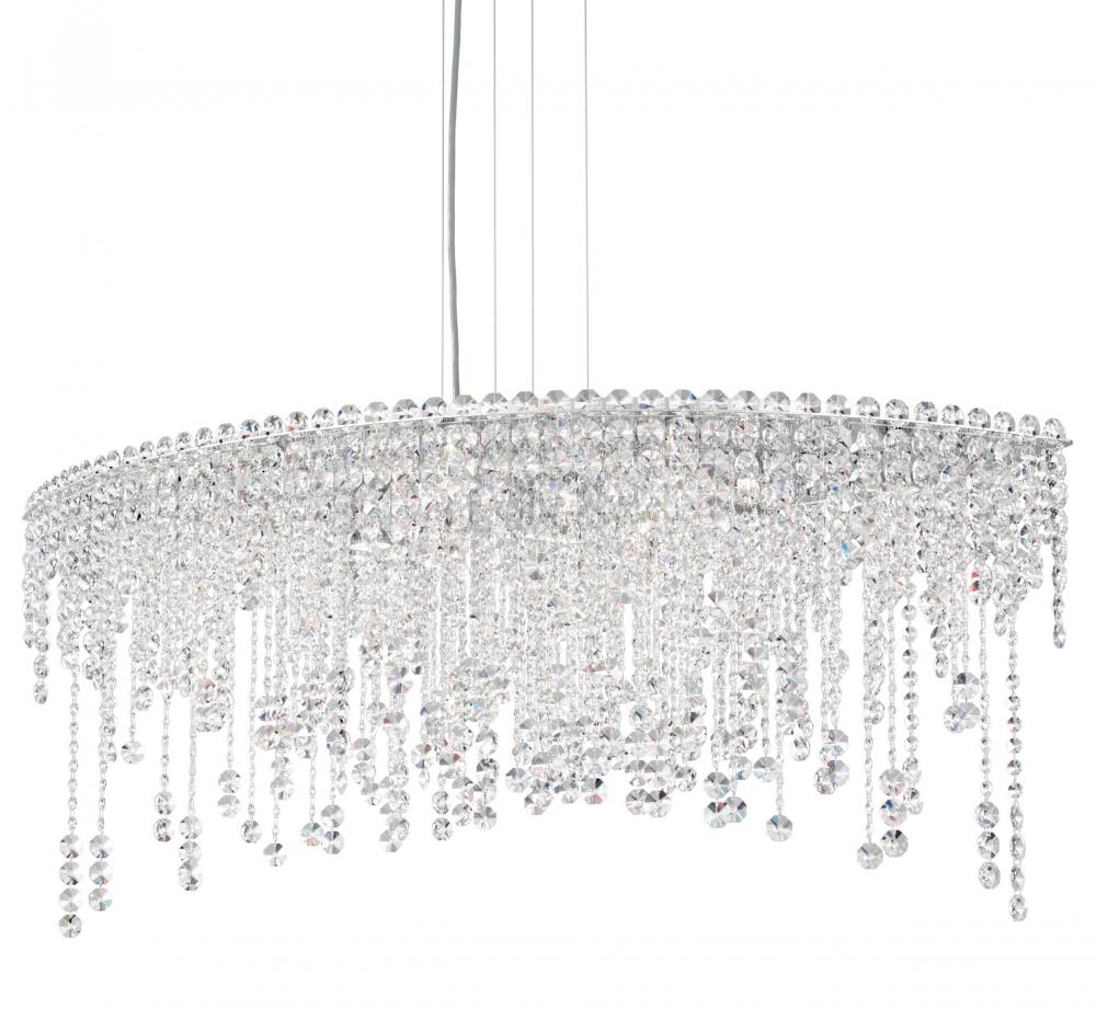 Chantant 8 Light 120V Pendant in Polished Stainless Steel with Optic Crystal