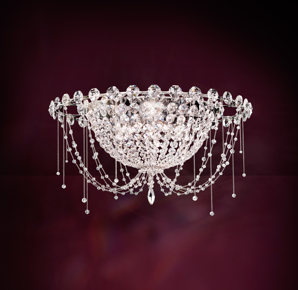 Chrysalita 5 Light 120V Flush Mount in Polished Stainless Steel with Radiance Crystal