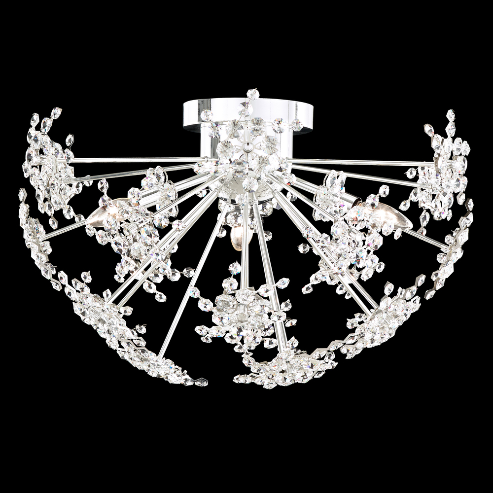 Esteracae 24IN 120V Flush Mount in Jet Black with Radiance Crystal