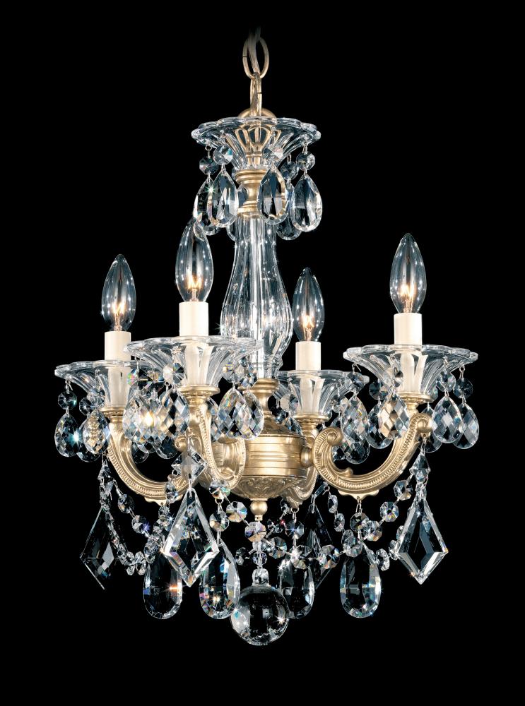 La Scala 4 Light 120V Chandelier in Florentine Bronze with Heritage Handcut Crystal