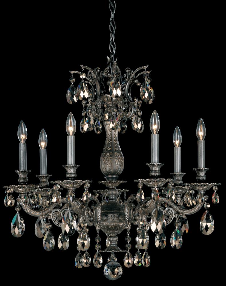 Milano 7 Light 120V Chandelier in Heirloom Gold with Heritage Handcut Crystal