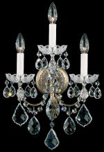 Schonbek 1870 3652-48H - New Orleans 3 Light 120V Wall Sconce in Antique Silver with Heritage Handcut Crystal