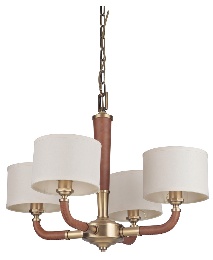 Huxley 4 Light Chandelier in Vintage Brass