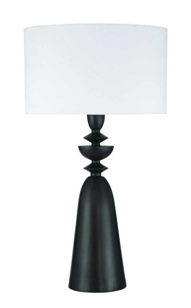 Travis 1 Light Table Lamp in Dark Wood