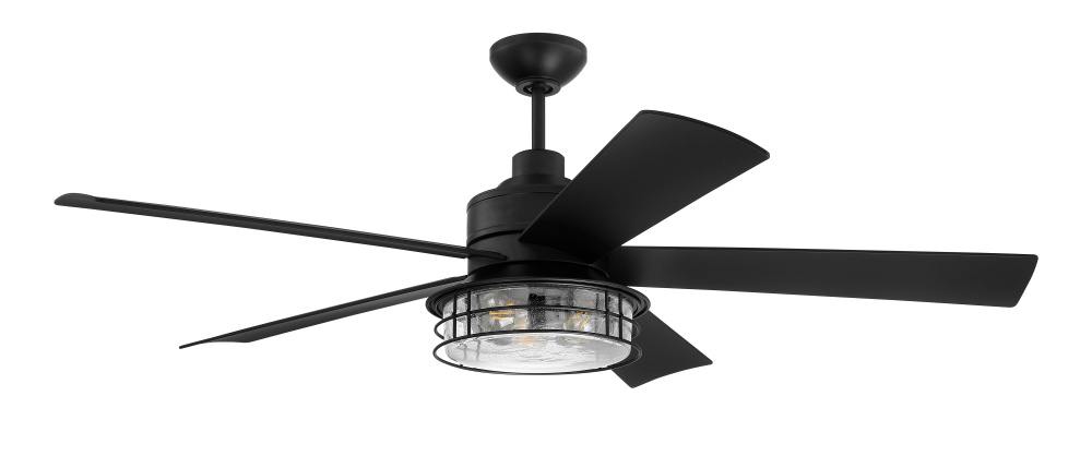 Garrick 56" 5-Blade Indoor/Outdoor (Wet) Ceiling Fan in Flat Black w/ Flat Black Blades