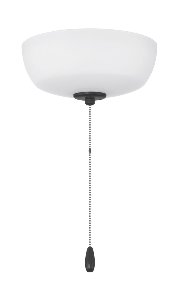 2 Light Bowl Light Kit in Flat Black (White Frost Glass)