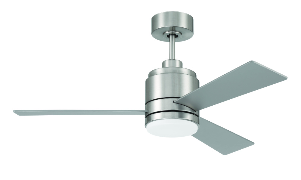 McCoy 42" 3-Blade Ceiling Fan in Brushed Polished Nickel w/ Brushed Nickel Blades