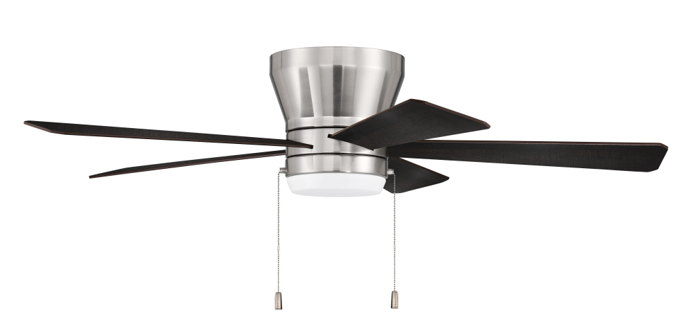 Merit 52" 5-Blade Ceiling Fan in Brushed Polished Nickel w/ Black Walnut/Grey Walnut Blades