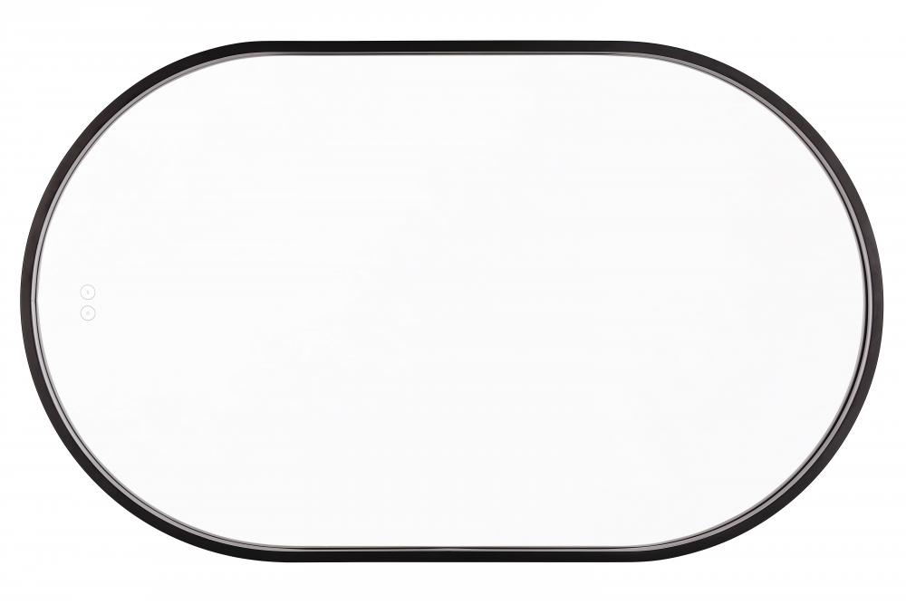Rachel 24"x 40" Framed Oval Edge Lit LED Mirror, Defogger & Dimmer, 3000-5000K, in Flat Blac