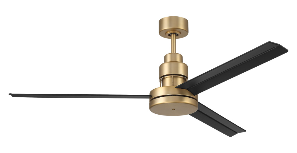 Mondo 54" 3-Blade Ceiling Fan in Satin Brass w/ Flat Black Blades