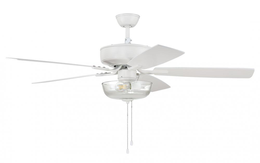 Pro Plus 101 52" 5-Blade Ceiling Fan in White w/ White/Washed Oak Blades