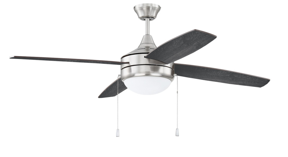 Phaze 4 52" 4-Blade Ceiling Fan in Brushed Polished Nickel w/ Brushed Nickel/Greywood Blades