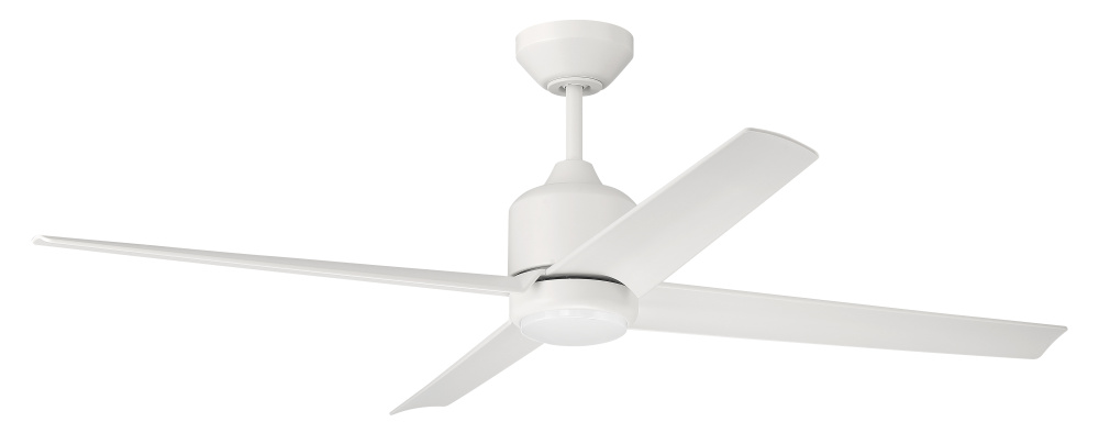 Quell 52" 4-Blade Indoor/Outdoor (Damp) Ceiling Fan, White finish