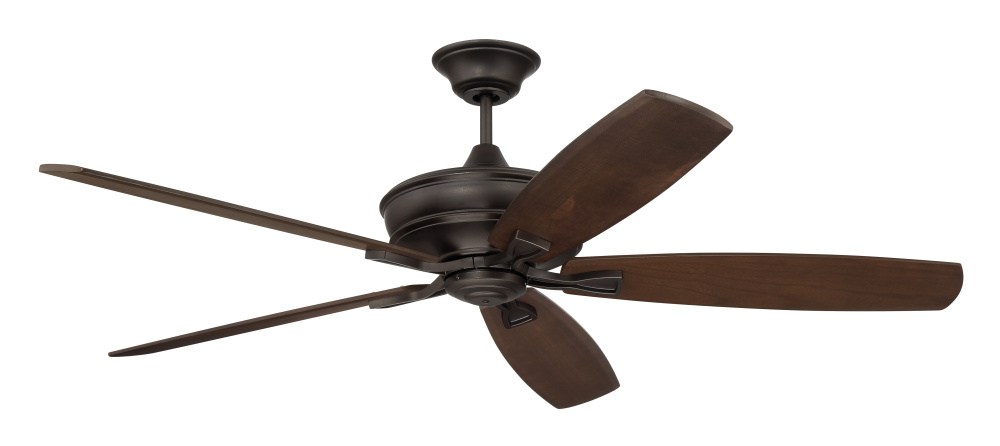 Santori 60" 5-Blade Indoor/Outdoor (Damp) Ceiling Fan in Espresso w/ Walnut Blades