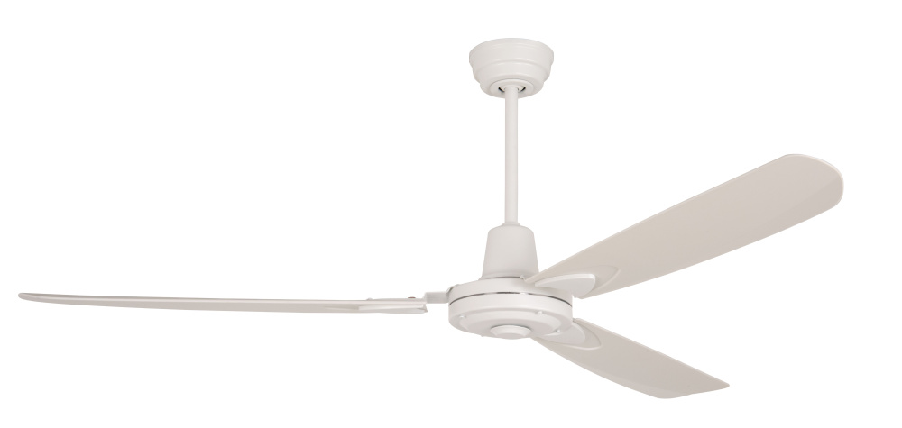 Velocity 58" 3-Blade Ceiling Fan in White w/ White Blades; Not Light Kit Adaptable