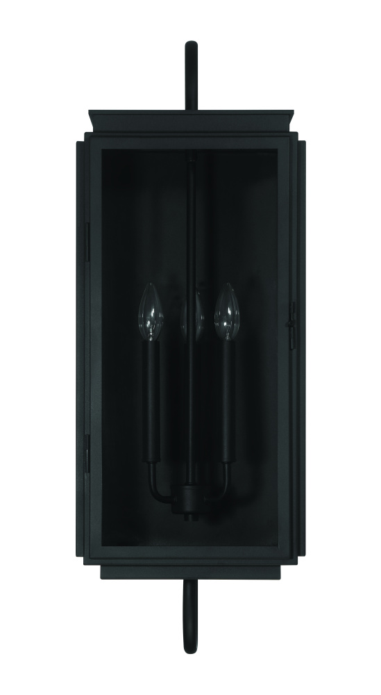 Irving 3 Light Outdoor Wall Lantern in Textured Black