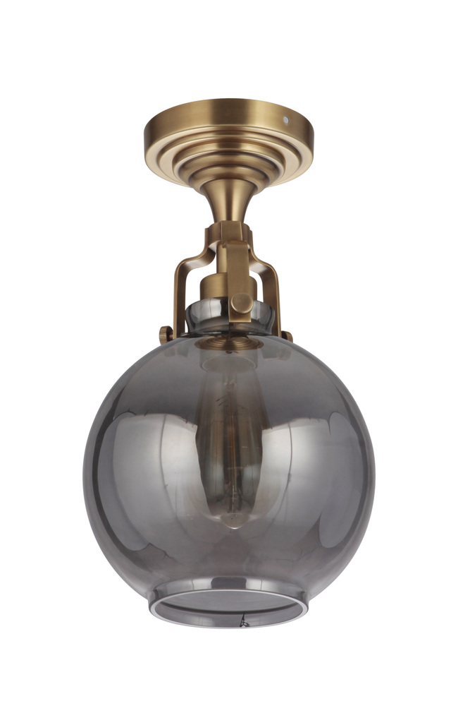 State House 13.6" 1 Light Semi Flush in Vintage Brass