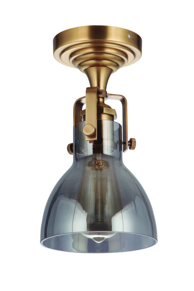 State House 10.75" 1 Light Semi Flush in Vintage Brass