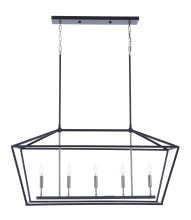 Craftmade 56375-FBBNK - Flynt II 5 Light Island in Flat Black/Brushed Polished Nickel