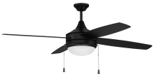 Craftmade PHA52FB4 - Phaze 4 52" 4-Blade Ceiling Fan in Flat Black w/ Flat Black/Greywood Blades; Integrated Light Ki