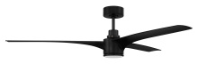Craftmade PHB60FB3-NWF - Phoebe 60" 3-Blade Indoor/Outdoor (Damp) Ceiling Fan in Flat Black w/ Flat Black Blades