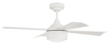Craftmade THO42W4 - Theo 42" 4-Blade Indoor/Outdoor (Damp) Ceiling Fan, White Finish, White Blades