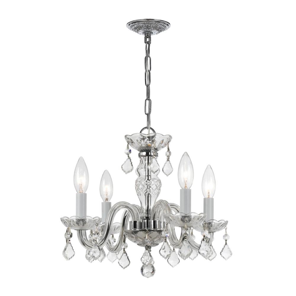 Traditional Crystal 15'' Italian Crystal Polished Chrome Chandelier