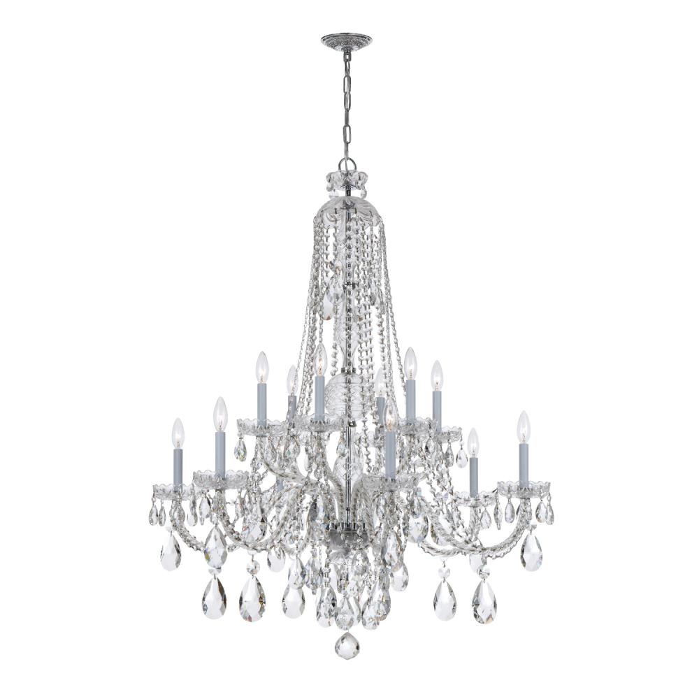 Traditional Crystal 37.5'' Hand Cut Crystal Polished Chrome Chandelier