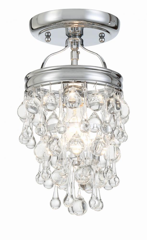Calypso 7.25'' Crystal Teardrop Polished Chrome Semi Flush Mount