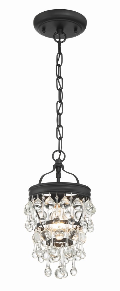 Calypso 7.25'' Crystal Teardrop Matte Black Chandelier