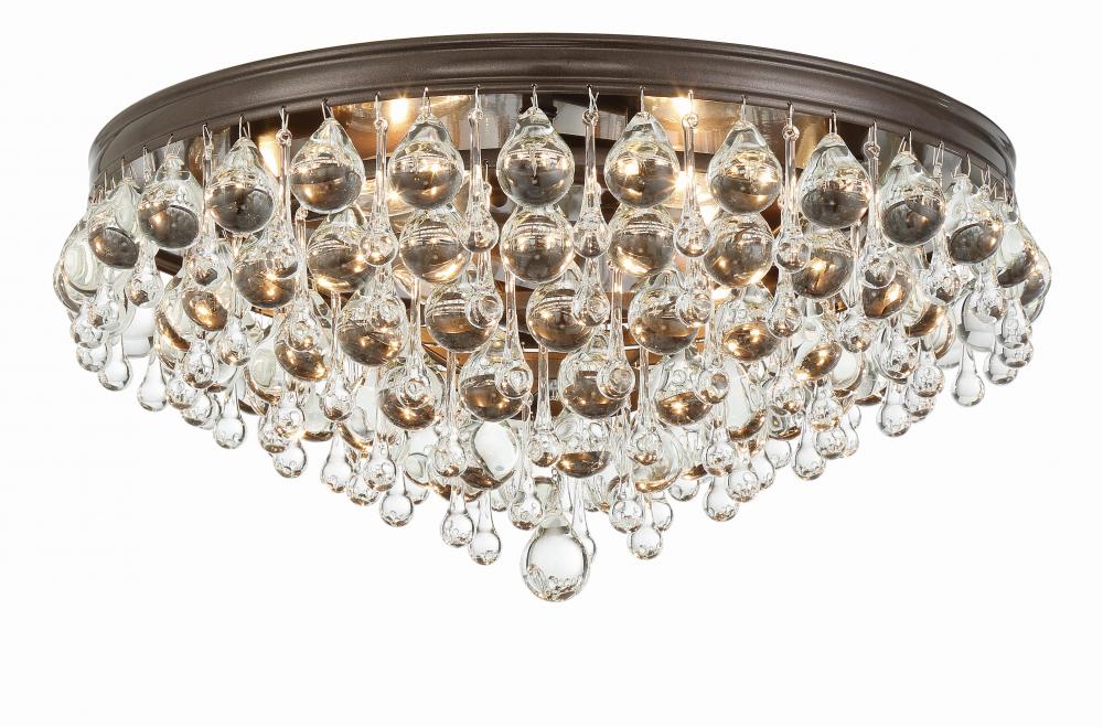 Calypso 20'' Crystal Teardrop Vibrant Bronze Flush Mount
