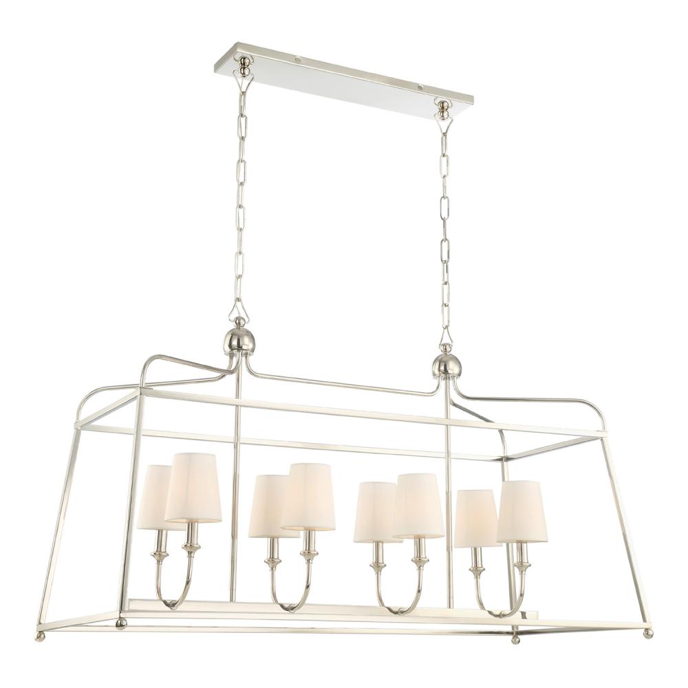 Libby Langdon Sylvan 42'' Polished Nickel Linear Chandelier